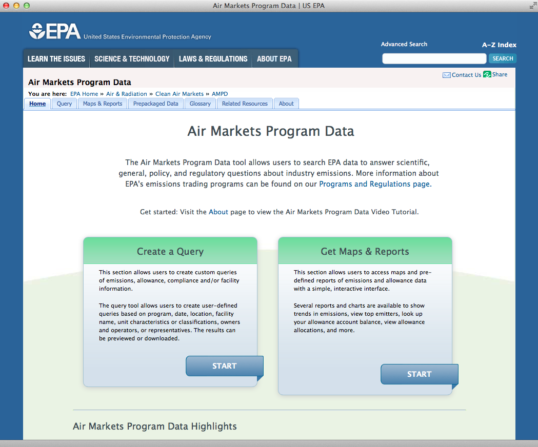 EPAのサイトでは米国の全発電施設の時間ごとの運用データが見られる