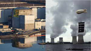 左：フェッセンハイム原子力発電所、右：キャッテノム原子力発電所、写真：Greenpeace